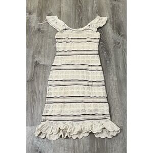 Freshman 1996 Size Medium Crochet Knit Midi Dress Y2K Beach Vacation